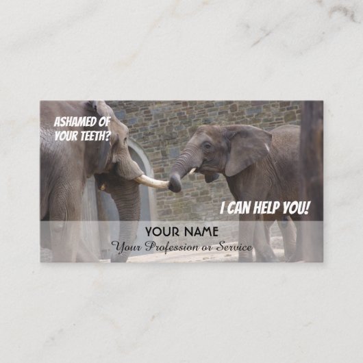 Grappig tanden voor tandheelkundige experts tegen  visitekaartje (Voorkant)