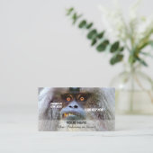 Grappig tanden voor tandheelkundige experts tegen  visitekaartje (Staand voorkant)