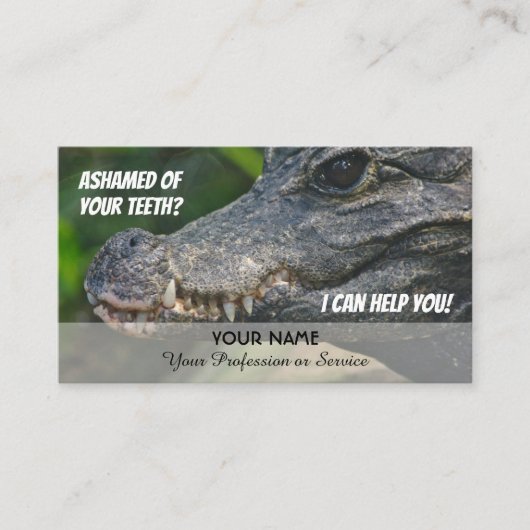 Grappig tanden voor tandheelkundige experts tegen  visitekaartje (Voorkant)