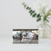 Grappig tanden voor tandheelkundige experts tegen visitekaartje (Staand voorkant)