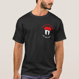 Grappig tandheelkundig hart en tanden t-shirt