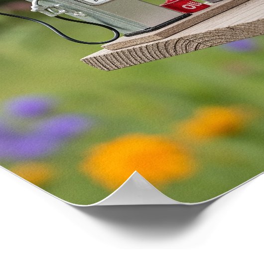 Grappig tankstation Birdhouse Poster (Hoek)