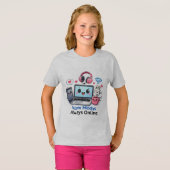 Grappig Tante Tech T-Shirt Moeder Modus Altijd Onl (Voorkant volledig)