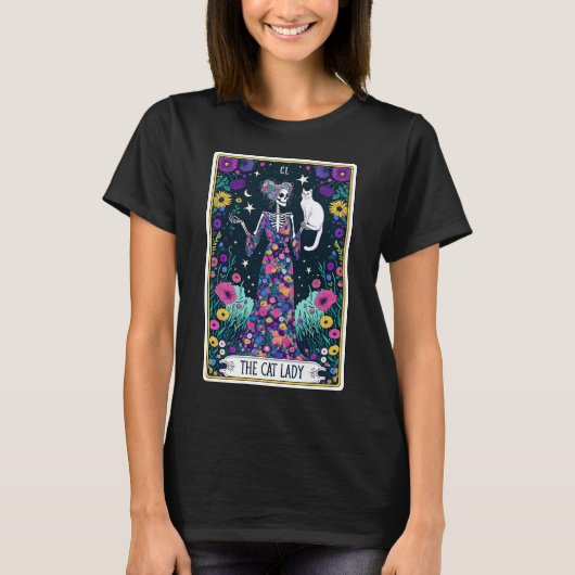 Grappig Tarot Kaart/De kattendame T-shirt (Voorkant)