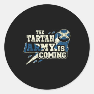 Grappig Tartan Retro Schotland We komen Voetbal Ronde Sticker