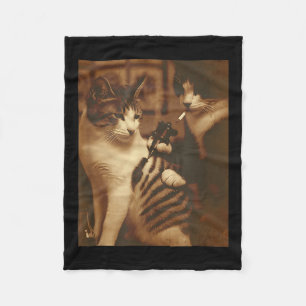 Grappig Tattoo Cat Meme Inked Kat Humor voor Cat L Fleece Deken