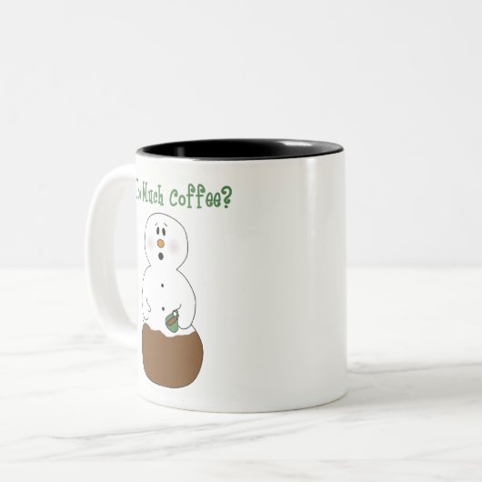 Grappig te veel Coffee Snowman Mok (Voorkant links)