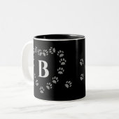 Grappig Te Veel Kattenpoot Print Zwarte Koffie Mok (Voorkant links)