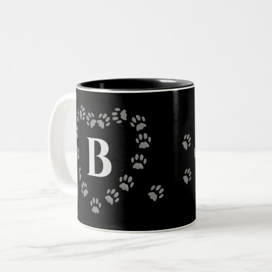 Grappig Te Veel Kattenpoot Print Zwarte Koffie Mok (Voorkant links)