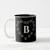 Grappig Te Veel Kattenpoot Print Zwarte Koffie Mok (Links)