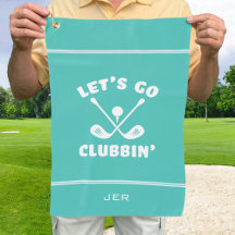 Grappig Teal Modern Golfer Monogram 