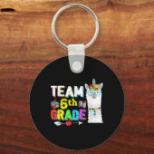 Grappig Team 6e Klas Lama Eerste Dag Terug Op Scho Sleutelhanger (Voorkant)