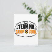 Grappig Team Geen Snoep Mais Halloween Briefkaart (Staand voorkant)