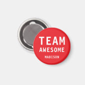 Grappig Team Geweldig Felrood Gepersonaliseerde Na Magneet (Voorkant / Achterkant)
