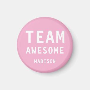 Grappig Team Geweldig Roze Persoonlijke Naam Magneet