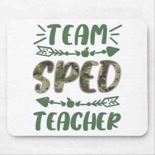 Grappig team snelheid leraar camo leraar student t muismat