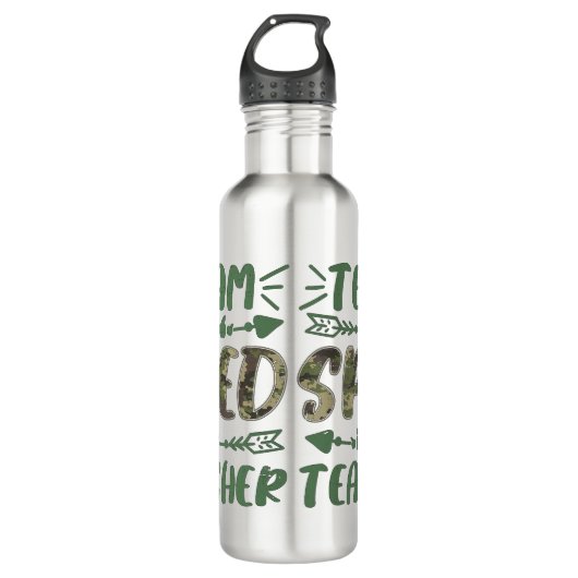 Grappig team snelheid leraar camo leraar student t waterfles  (Voorkant)