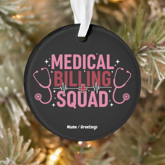 Grappig teamlid medische facturering trots special ornament (Boom)