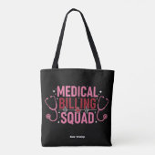 Grappig teamlid medische facturering trots special tote bag (Achterkant)