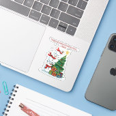 Grappig Teamwerk Sneeuwman "Redt het bijna" Kerstm Sticker (Laptop met iPhone)