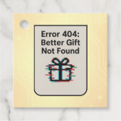 Grappig Tech Gift Label – "Fout 404: Beter cadeau" (Voorkant)