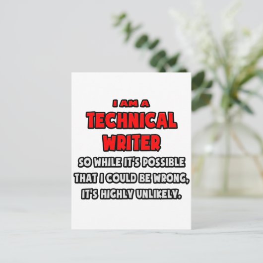 Grappig technisch schrijver.. Zeer onwaarschijnlij Briefkaart (Staand voorkant)