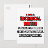 Grappig technisch schrijver.. Zeer onwaarschijnlij Briefkaart (Voorkant / Achterkant)