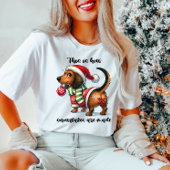 Grappig Teckel Kerst Vrouwen T-shirt