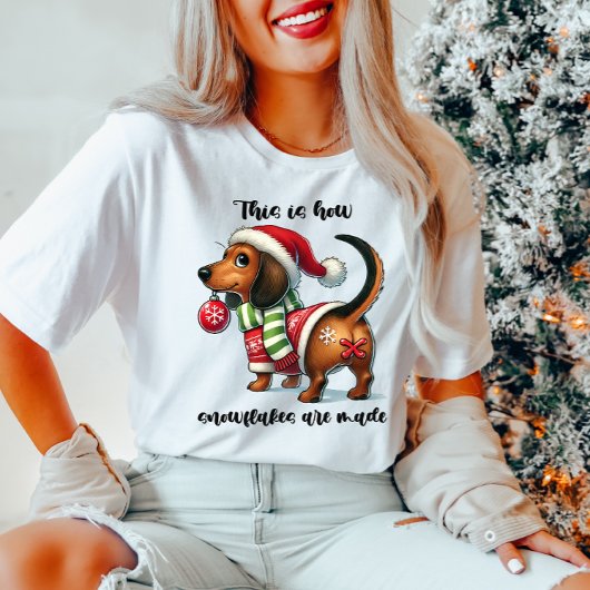 Grappig Teckel Kerst Vrouwen T-shirt