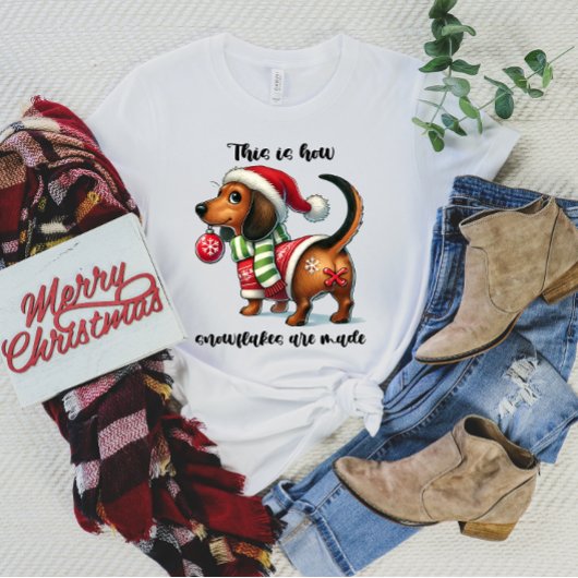 Grappig Teckel Kerst Vrouwen T-shirt
