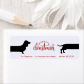 Grappig teckel Kerstmis retour label (Insitu)