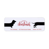 Grappig teckel Kerstmis retour label (Voorkant)