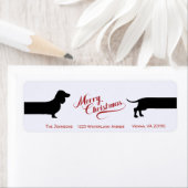 Grappig teckel Kerstmis retour label (Insitu)