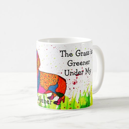 Grappig teckelgras is groener onder Wiener Mok (Voorkant rechts)