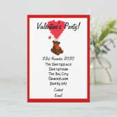 Grappig teddybeer valentijnen feest kaart (Staand voorkant)