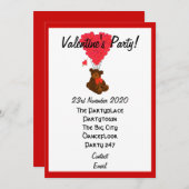 Grappig teddybeer valentijnen feest kaart (Voorkant / Achterkant)