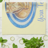 grappig tekenfilm blauw pet en appeltaart theedoek (Gevouwen)