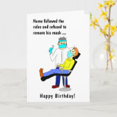 Grappig Tekenfilm Tandarts Mondmasker Mannelijke V Kaart (Gele Bloem)