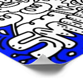 Grappig tekenfilmfiguren fantasie tekenen poster (Hoek)