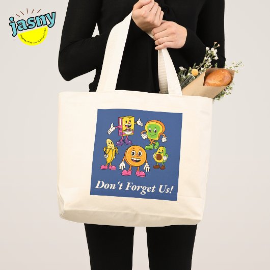 Grappig tekenfilmmateriaal grote tote bag