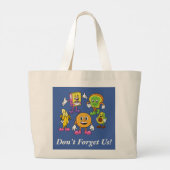 Grappig tekenfilmmateriaal grote tote bag (Achterkant)