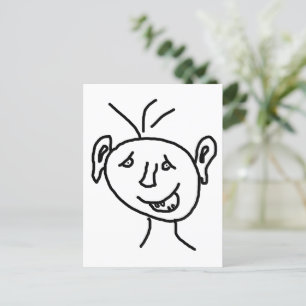 Grappig tekengezicht briefkaart