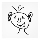 Grappig tekengezicht foto afdruk (Voorkant)