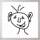 Grappig tekengezicht poster (Voorkant)