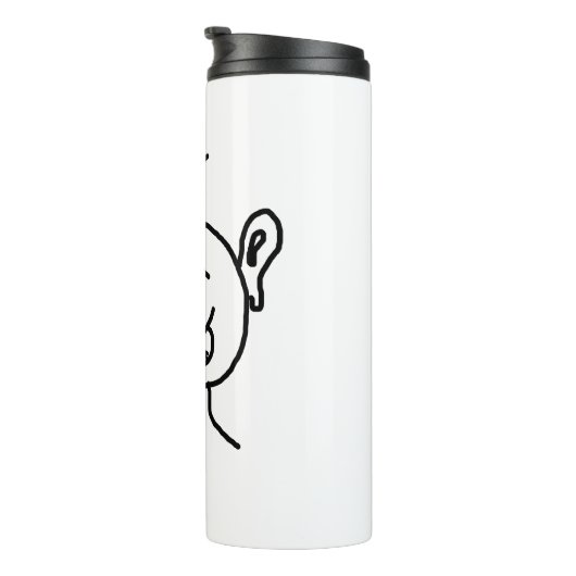 Grappig tekengezicht thermosbeker (Geroteerd rechts)