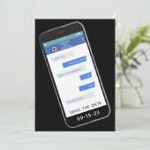 Grappig tekstbericht dat de datum bewaart save the date (Staand voorkant)