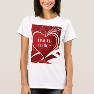 Grappig tekstontwerp en groot rood hart t-shirt