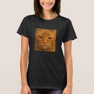 Grappig Teleurgestelde Kat Gezicht Meme Wazige Fot T-shirt