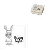 Grappig Tennis Bunny Pasen Custom Happy Pasen Rubberstempel (Gestempeld)