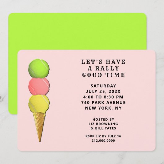 Grappig Tennis Feest Kaart (Voorkant / Achterkant)